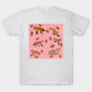 Red Foxes in Pink T-Shirt